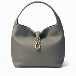Limited Edition Dooney And Bourke Vintage Pebble Gray Leather Hobo Bag
